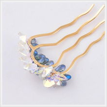 璀璨新飾，韓風(fēng)盤發(fā)必備 新光飾品水晶花發(fā)梳新品促銷